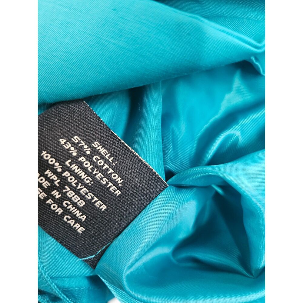 Vintage Y2K Miss Sixty Deadstock Turquoise Teal Blue Peplum Jacket - Picture 8 of 8
